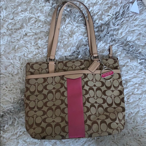 COACH Signature Stripe 12CM Tote (F28504) - Picture 6 of 12